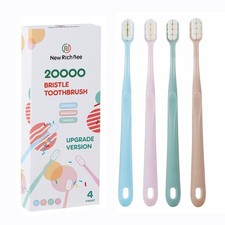 Upgrade Version 4 Pack Micro Nano Extra Soft Toothbrush with Cover,20000 Soft...