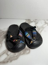 Keen Boys Black And Multicolor Sandals Size 8 Active Slip On Sling back EUC