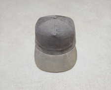 Vintage Corduroy Snapback Hat Two-Tone Trucker Gray & Tan 80's 90's Made In USA
