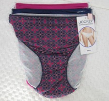 NWT set of 3 JOCKEY 1770 no panty line promise BIKINI BLUE MAGENTA GEOMETRIC