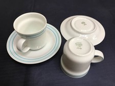 Tazza e piattino Richard Ginori Demitasse bordo blu oggetto da collezione usato