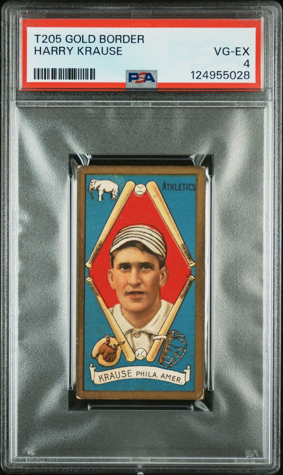 Harry Krause 1911 T205 Gold Border PSA 4 Philadelphia Athletics