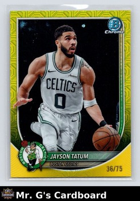2025-26 Bowman Chrome Yellow Mojo Refractor Jayson Tatum #BCV-56 EX