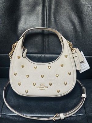 Coach Carmen Mini Crossbody Bag With Heart Rivets Leather/Gold