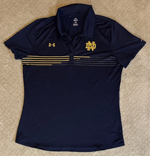 Under Armour Notre Dame Fighting Irish Womens Fitted Blue ACC Polo Shirt Size L