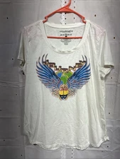 JOURNEY Scarab Tee Womens XS Cream Beetle Cotton Slub Tee Rock Band Top 2019