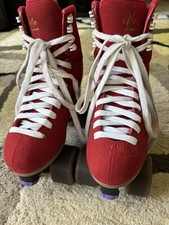 Jackson Vista Viper Nylon Outdoor Quad Roller Skates Red Suede Women's Size 6