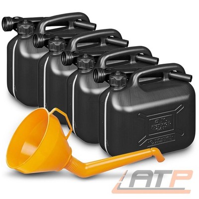 4er SET BENZINKANISTER 5L KRAFTSTOFFKANISTER RASENMÄHER MOTORSÄGE 5 L + TRICHTER