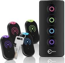 Esky Ultra Slim Key Finder 4 Receivers 80dB Sound Wallet & Item Locator