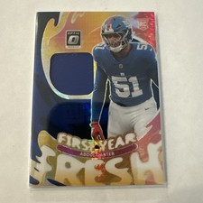 Abdul Carter 2025 Donruss Optic First Year Fresh Patch RC Giants #FYFBH-ACR
