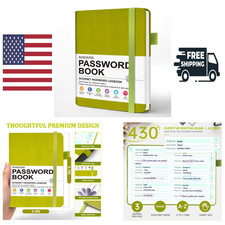 Password Book with Alphabetical tabs. 4.3"x5.7" Internet Address Organizer