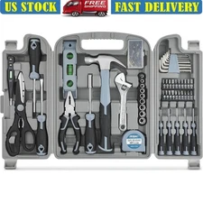 54pc Essential Tool Set Handyman Kit Multi-Purpose Tools W/ Storage Case New
