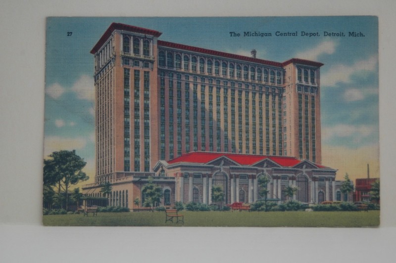 The Michigan Central Depot, Detroit, Mich. Vintage Postcard