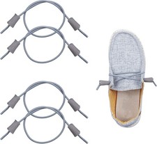 Elastic Shoelaces Strings Replacement Laces for Hey Dude 16In, Grey