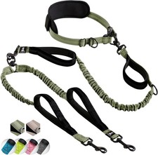 - Hands Free Dog Leash with Reflective Stitches - Waist Leash for Medium  La...