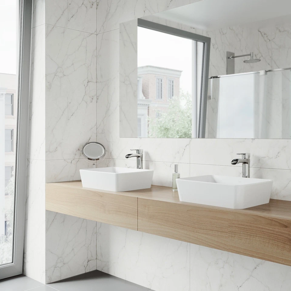 VIGO Caléndula 18"L x 14"W x 5"H Piedra Mate Rectangular Piedra Mate Foto 3 de 4