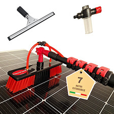 CleanFastX ITALIA Kit Pulizia Pannelli Solari, spazzola telescopica 7 metri