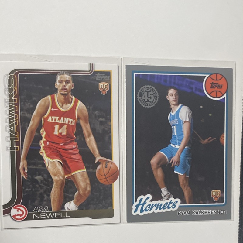 Topps NBA Asa Newell & Ryan Kalkbrenner  Hawks Hornets Card Lot of 2