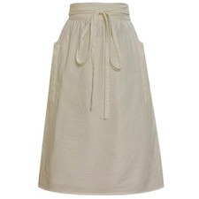 Cotton Linen Half Apron for Women with Waist Ties Large Pockets for Cooking P...