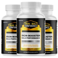 Iron Male Confidence Iron Booster Support Performance Supplement - 3 Bottles