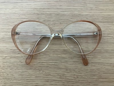 Vintage Oversized Round Eyeglasses NIGURA 802 A 140 Clear Amber 70s Style Frame