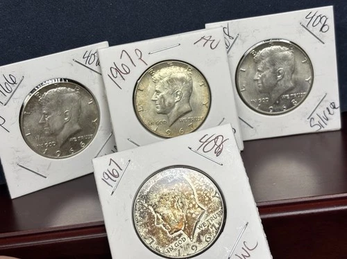 1966-1968 JFK 40% Silver Half Dollar Lot - AU Toner - Luster Set