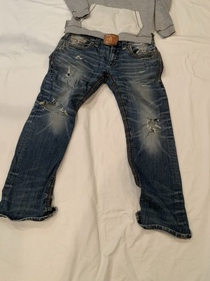 Rock Revival Jeans Men's Elcomb Slim Boot size 34 Distressed!