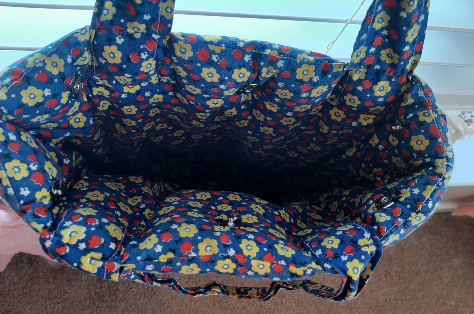 Vintage Handmade Patchwork Quilt Bag - image 6