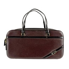 Borsa a mano Christian Dior originale in pelle marrone scuro/pelle brevettata...