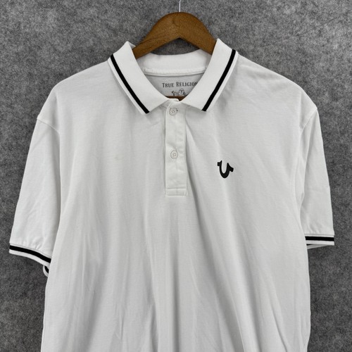 True Religion Polo Shirt Mens 2XL Crafted With Pride 2000s Casual Classic Rare - Picture 3 of 10