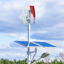 Wind Turbine Vertical Wind Turbine Wind Power Generator w/ Auxiliary Wind Wheel
