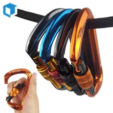 30KN Auminum Locking Climbing Carabiner Screwgate Outdoor Caving Clip D Large