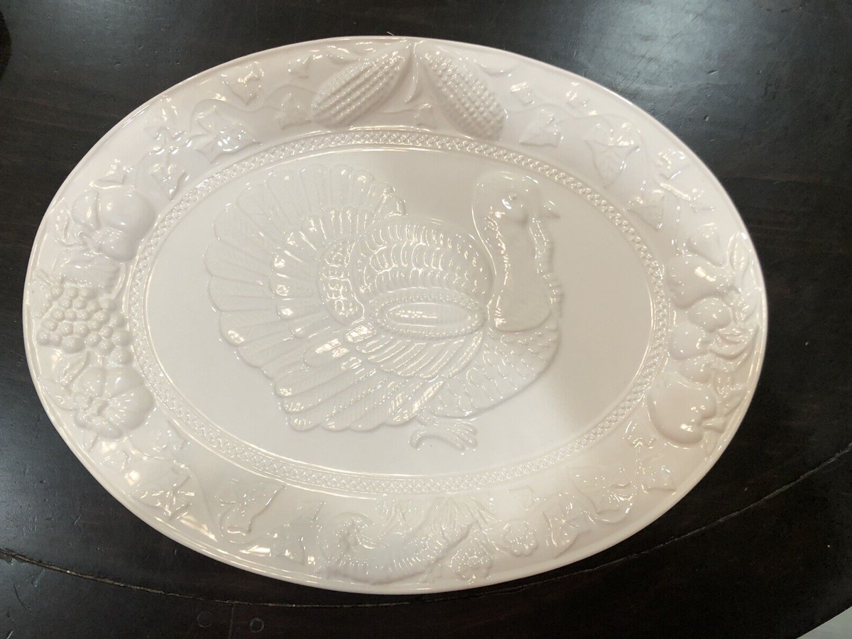 Ceramic Large Turkey Platter Thanksgiving, Christmas, etc Made in Portugal