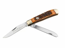 Boker Traditional Series 2.0 Trapper Jigged Brown Bone Pocket Knife D2 - 110812