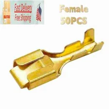 6.3mm Non Insulated Terminal Female Spade Quick Splice Crimp Connector 50PCS