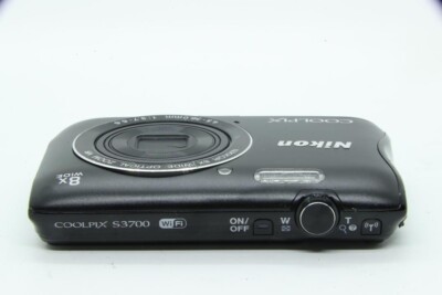 Nikon COOLPIX S3700 Black 8x Zoom 20.1MP Compact Digital Camera Wi