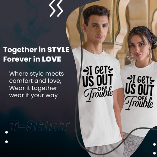 T-shirt uomo e donna Trouble Maker Best Friends Day Bestia abbinata BFF #BFD - Foto 5 di 29