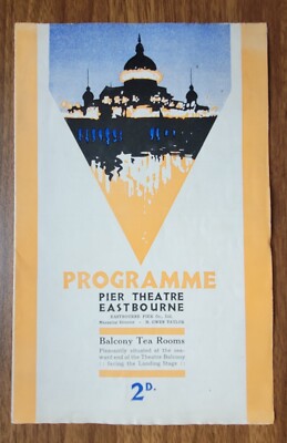 1931 Eastbourne Pier Theaterprogramm - ''Heuschnupfen'' Spielzettel mit lokaler Werbung