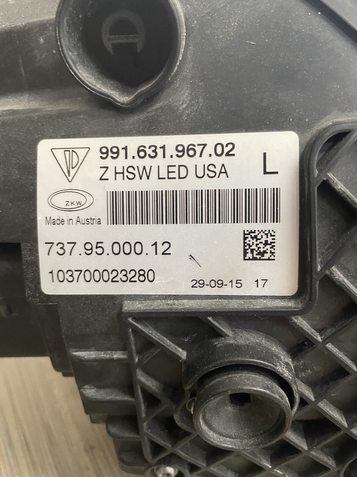 2017-2019 PORSCHE 911 TURBO S LEFT HEADLIGHT USED OEM 99163196702 