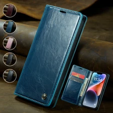 For iPhone 14 Plus 13 12 11 Pro Max Leather Wallet Case Card Magnetic Flip Cover