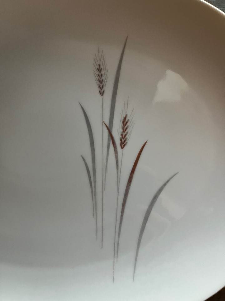 Platinum Wheat Fine China Japan Large 10" Serving Bowl and 14" Platter