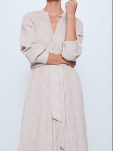 striped rustic dress zara