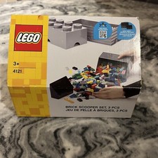 Lego 4121 - 3 Piece Brick Scooper Set Grey & Black - Brand New Free P&P