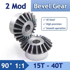 2 Mod Bevel Gear 15T - 40T Transmission  Gears Bevel Teeth 90° Pairing 1:1