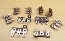 QTY10 PHENOLIC HD LARGE 3 LUG TERMIANAL SOLDER STRIP 1 COMMON CHASSIS GROUND TAB