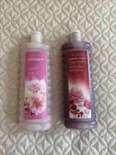 2 Bottles Avon Senses Cherry Blossom  Pomegranate w/ Peony Bubble Bath, 24 oz