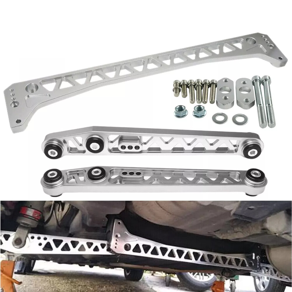 Silver Billet Rear Lower Control Arm & Subframe Brace for 96-00 Honda Civic EK