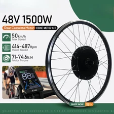 48V 1500W Electric Bike Conversion Kit Rear Wheel Hub Motor Dropout 142mm