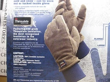 New Wells Lamont 73671 COLD WEATHER"GRIPS" WORK GLOVES 1PAIR SUEDE COWHIDE LEATH