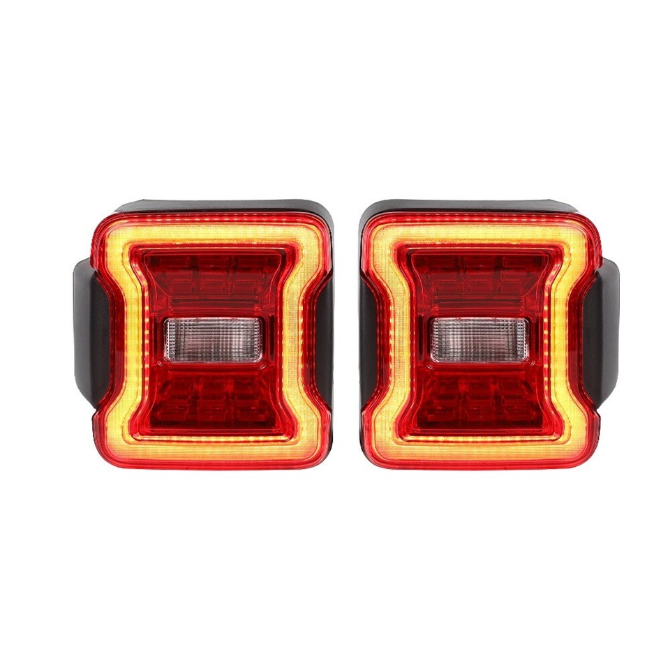 LH+RH For Jeep Wrangler JL 2018-24 LED Tail Lights w/Blind Spot Plug ...